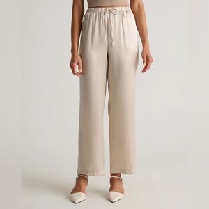 Quince 100% Washable Silk Drawstring Wide Leg Pants sz M/L